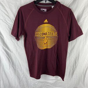 Adidas Mens Climalite Dark Red NCAA Arizona State Sun Devils Basketball T-shirt